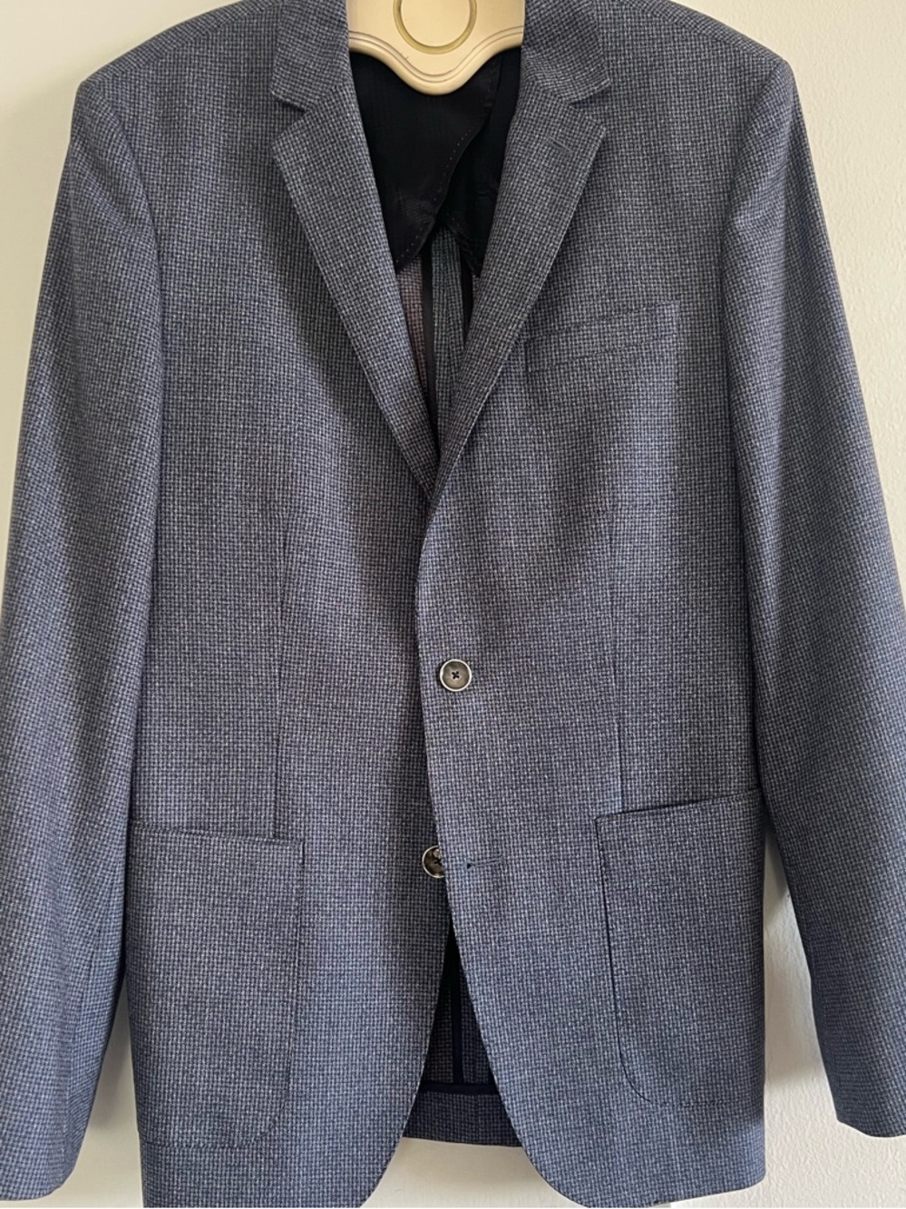 🔥HUGO Blue Wool 2-Button Blazer • 40L